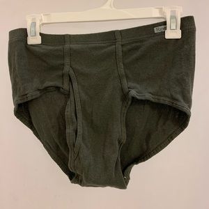 Hanes Tagless Briefs. Olive Green.